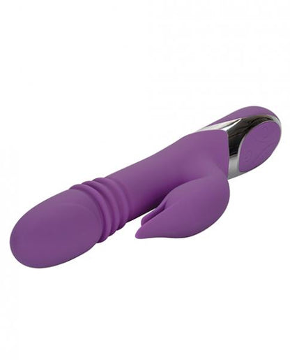 Rechargeable Thrusting Silicone Rabbit Style Vibrator Enchanted Kisser Purple