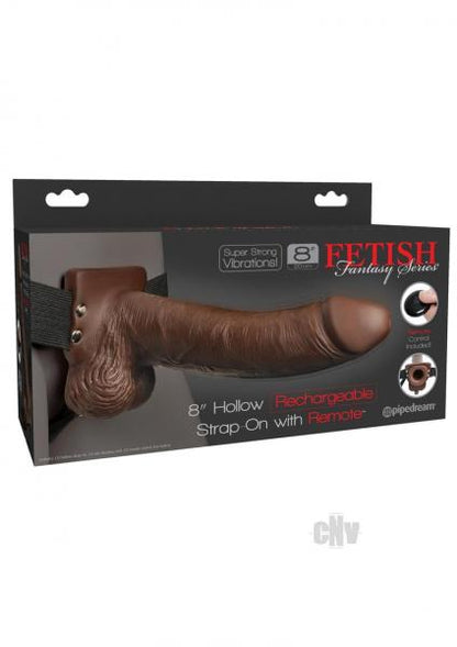 Fetish Fantasy Hollow Rechargeable Strap-On Dildo With Remote In. Brown