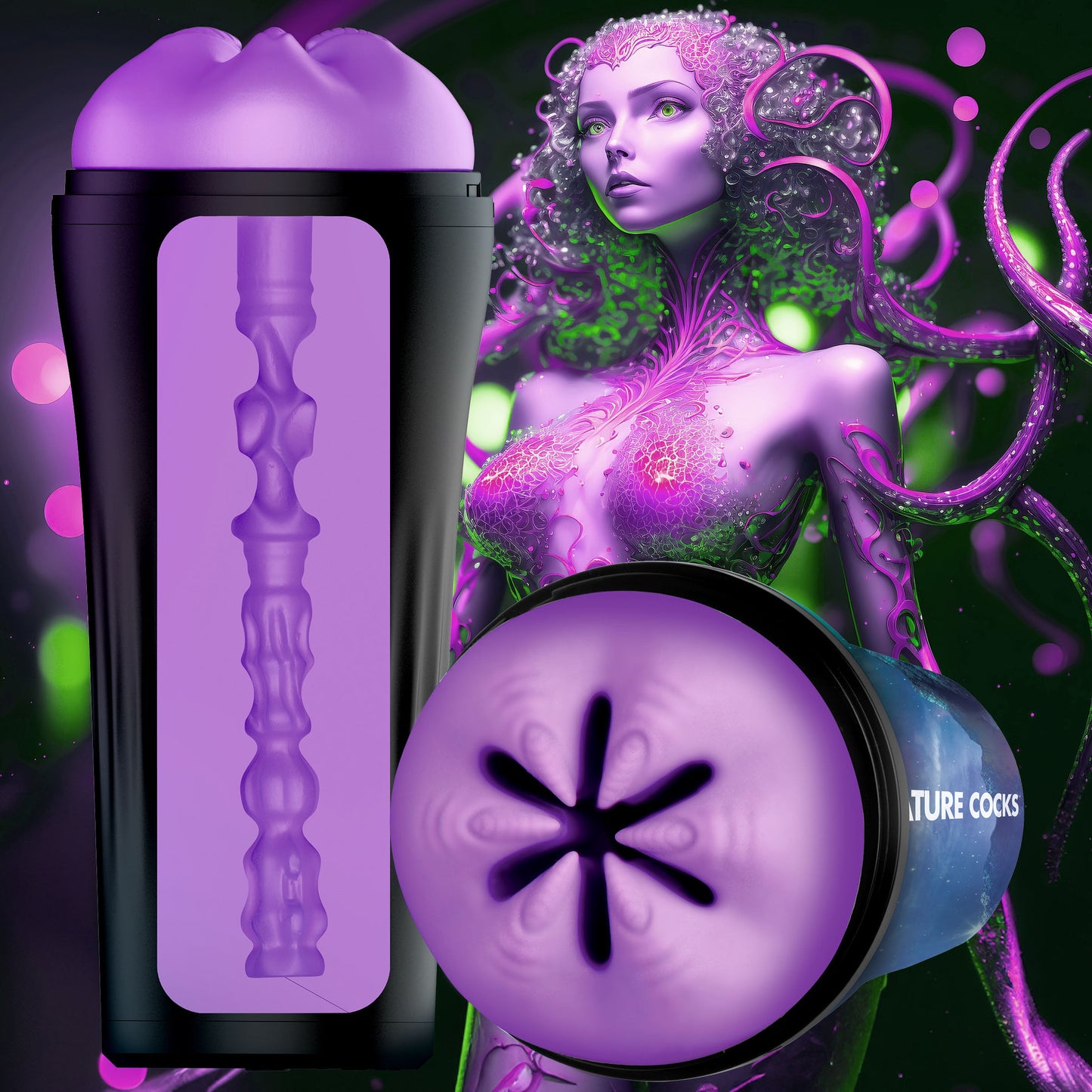 Creature Cocks Wormhole Alien Stroker Purple Fantasy Masturbation Sleeve