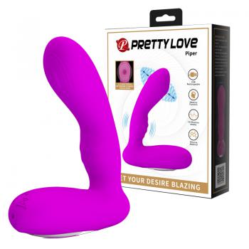 Silicone Prostate Massager Pretty Love Piper Double Pulsation Vibe Fuchsia