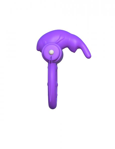 Vibrating Rabbit Silicone Penis Ring Fantasy C-Ringz Remote Purple