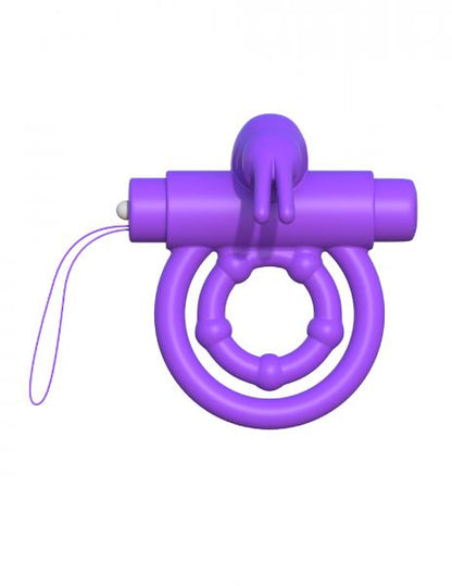 Vibrating Rabbit Silicone Penis Ring Fantasy C-Ringz Remote Purple