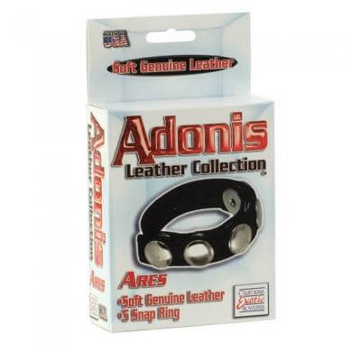 Leather Cock Ring Adonis Leather Collection Ares 5 Snap Ring Blk