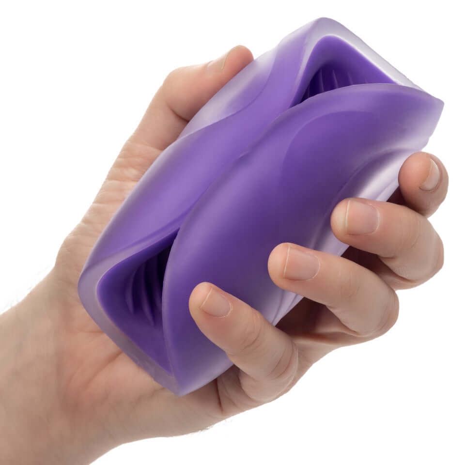 Textured Male Masturbation Open Sleeve The Gripper Spiral Grip Purple