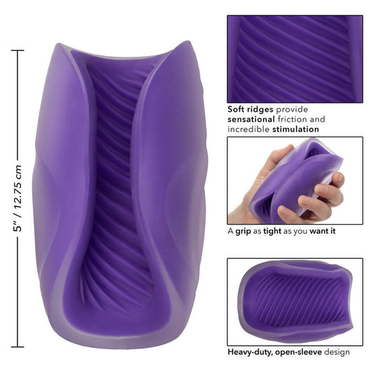 Textured Male Masturbation Open Sleeve The Gripper Spiral Grip Purple