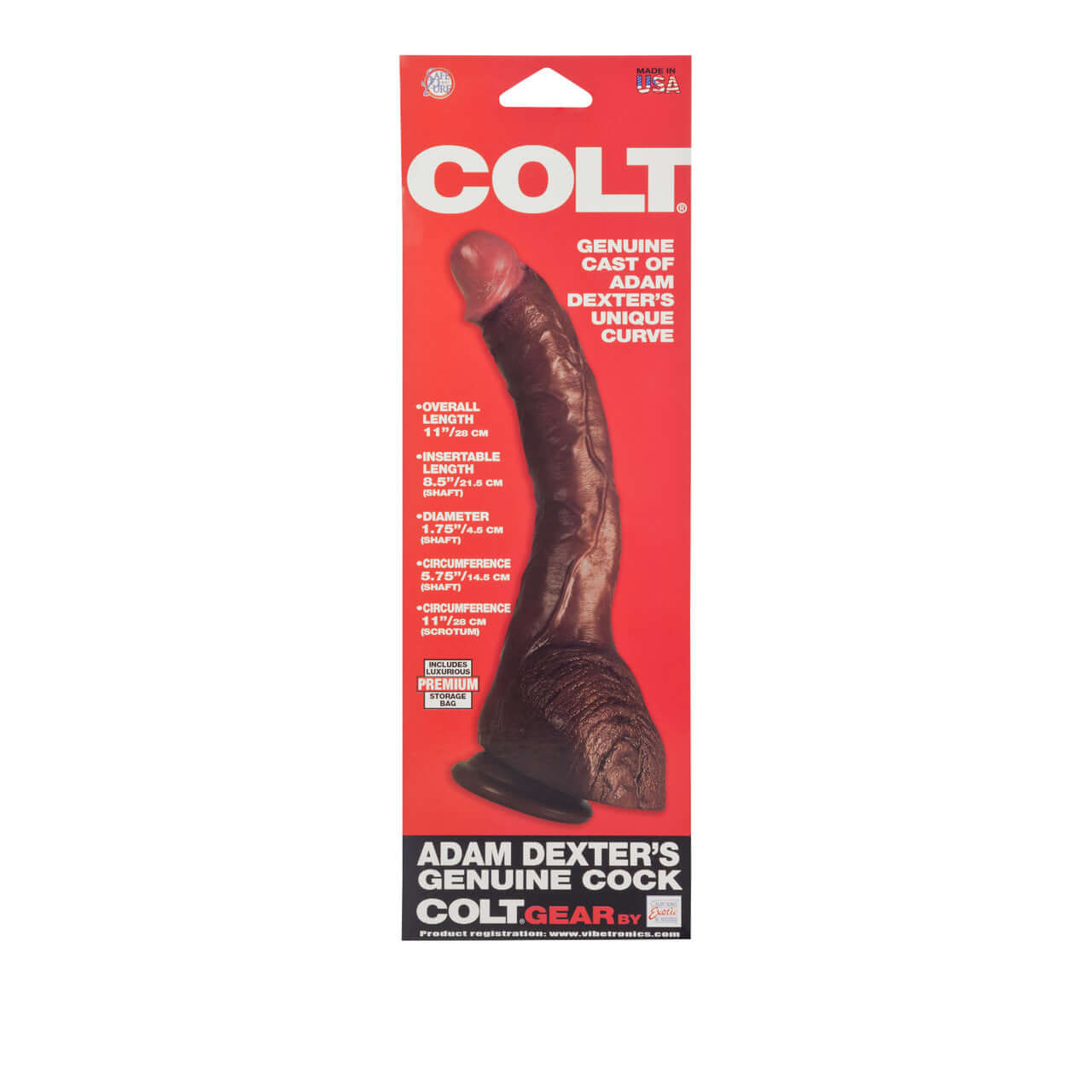 Porn Star Adam Dexter LARGE Dildo With Suction Cup Brown