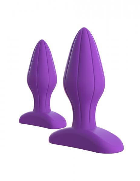 Grooved Silicone Butt Plug Fantasy For Her Designer Love Plug Set Purple