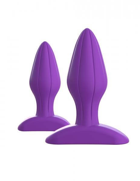 Grooved Silicone Butt Plug Fantasy For Her Designer Love Plug Set Purple