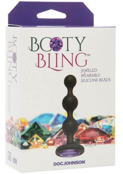 Wearable Silicone Anal Beads Booty Bling 4 In. Purple