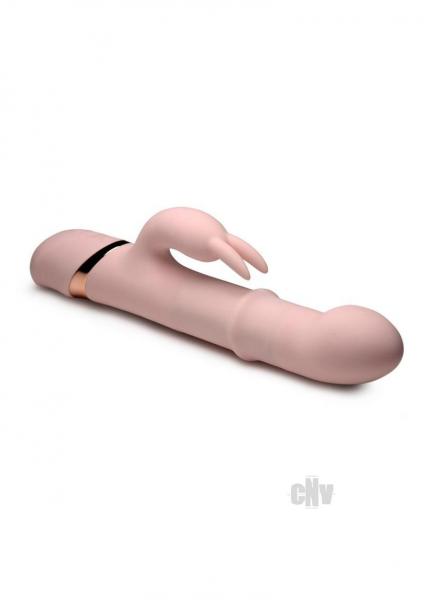 Rechargeable Silicone Rabbit Vibrator With Sliding Ring 10X Pink
