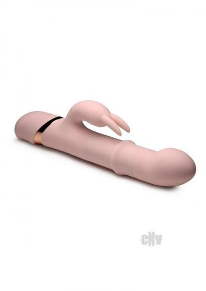 Rechargeable Silicone Rabbit Vibrator With Sliding Ring 10X Pink