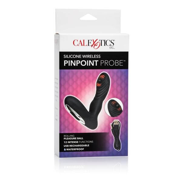 Vibrating Silicone Prostate Massager Wireless Pinpoint Probe Black