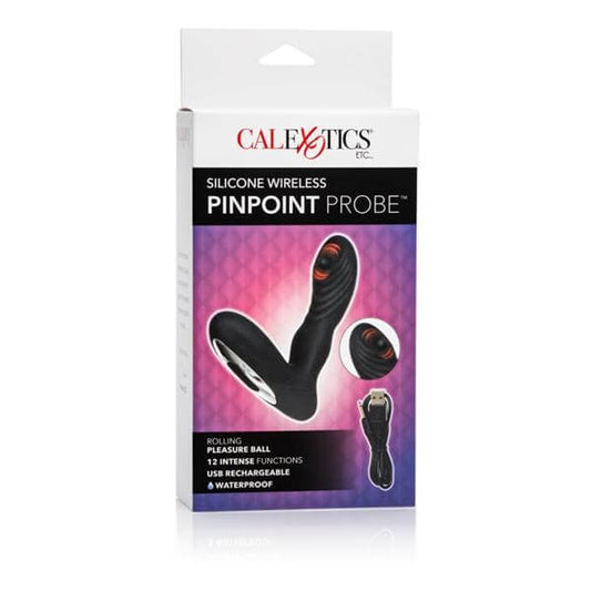 Vibrating Silicone Prostate Massager Wireless Pinpoint Probe Black