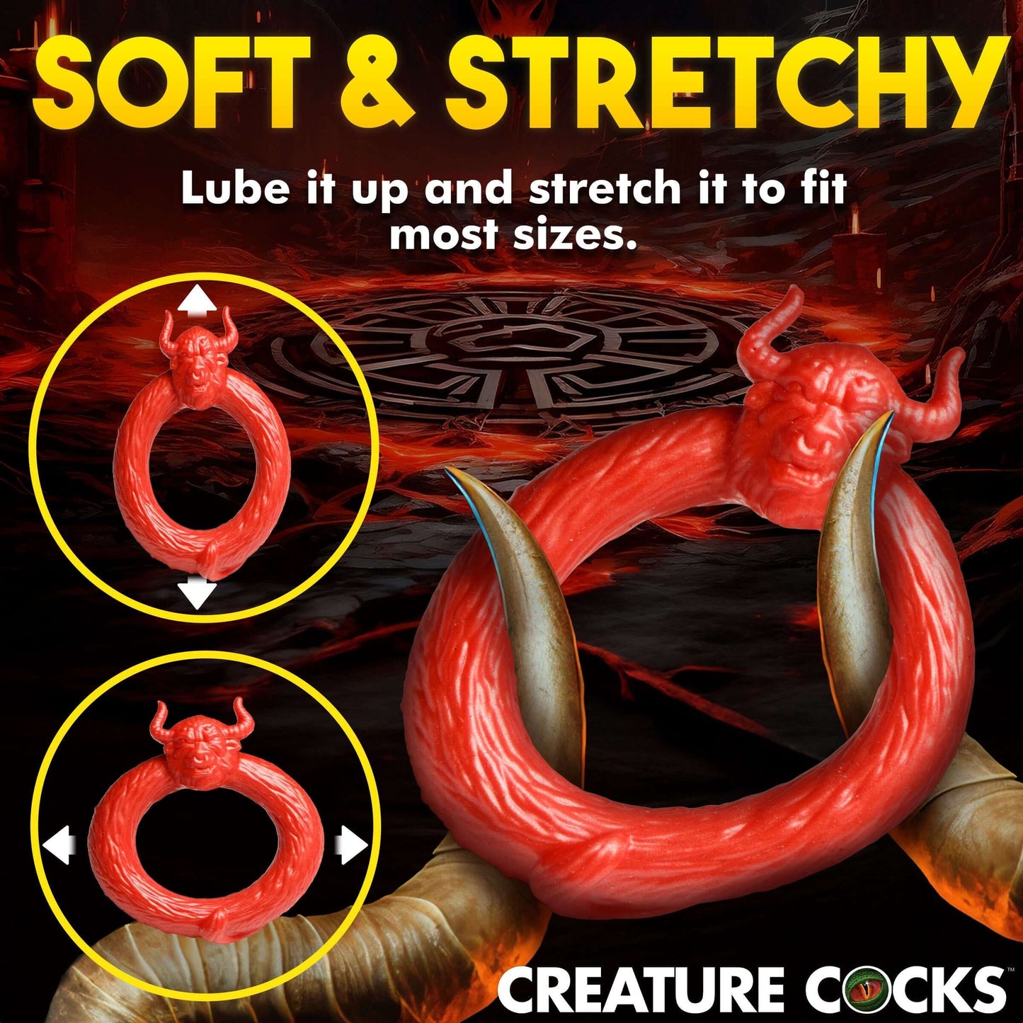 Finish it Creature Cocks Beast Mode Silicone Cock Ring Red