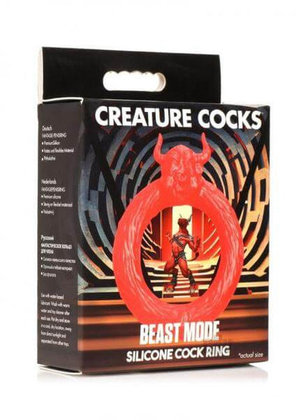 Finish it Creature Cocks Beast Mode Silicone Cock Ring Red