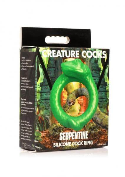 Silicone Penis Ring Creature Cocks Serpentine C-Ring Green