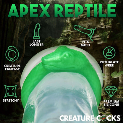 Silicone Penis Ring Creature Cocks Serpentine C-Ring Green