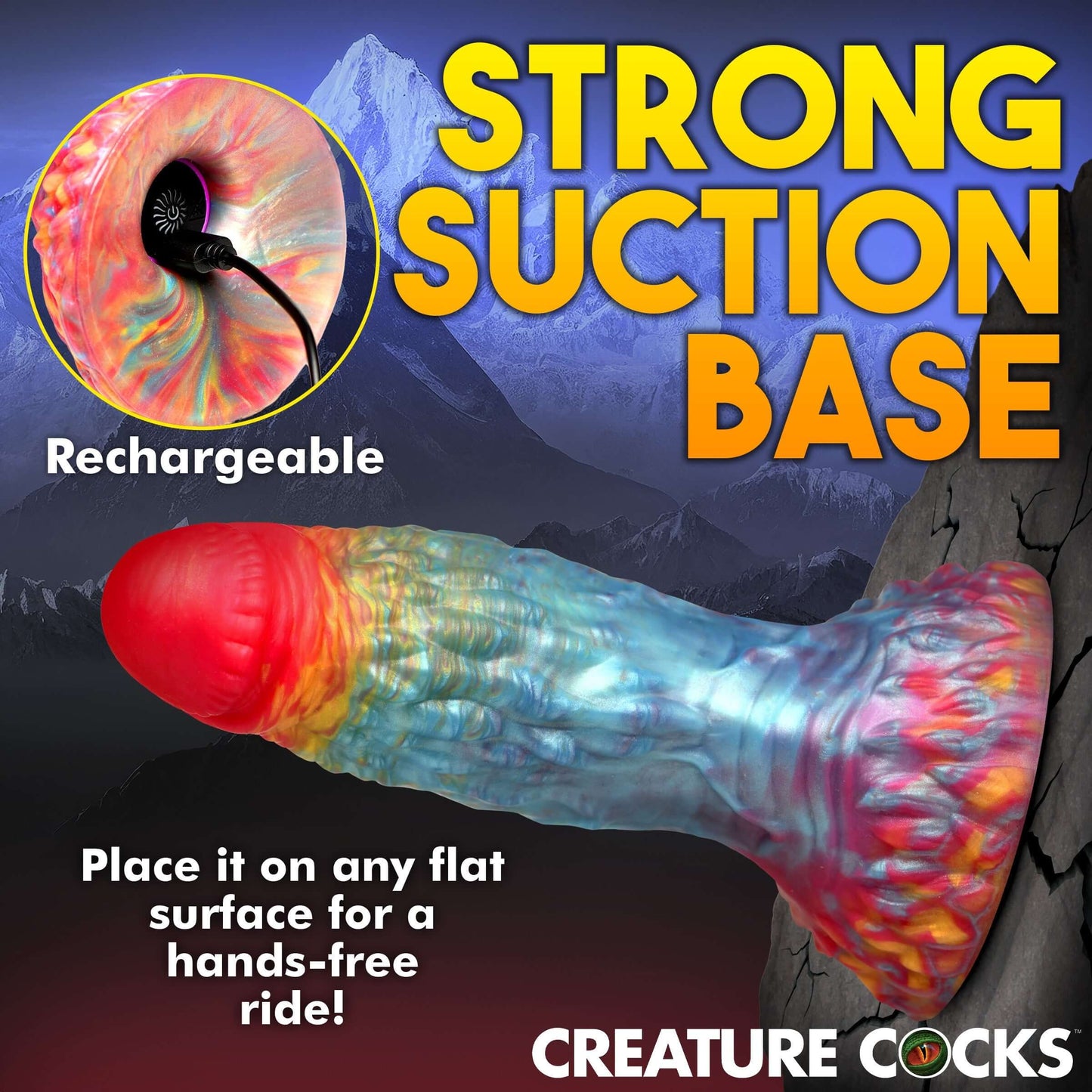 Rainbow Phoenix Vibrating Silicone Dildo With Suction Cup And Remote