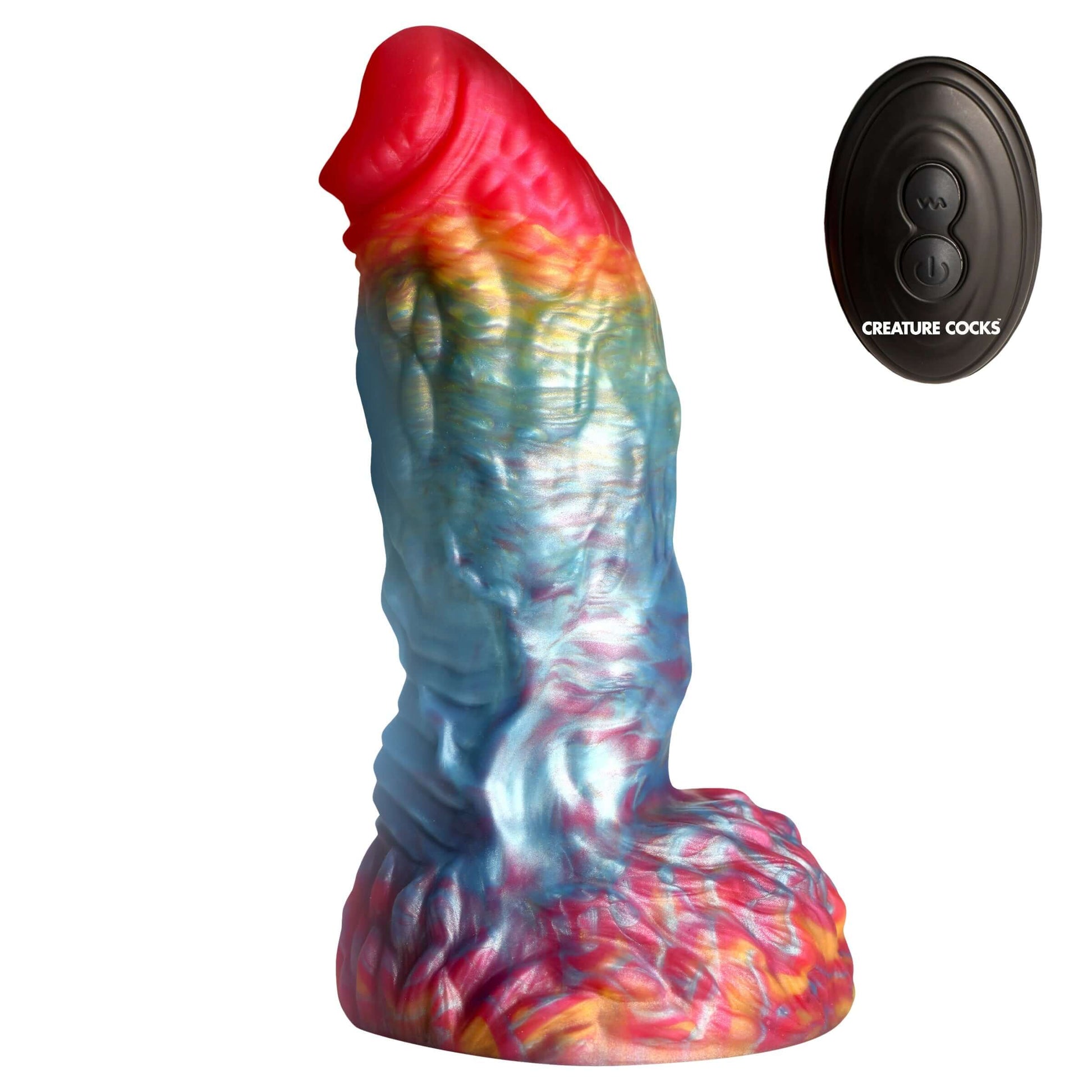 Rainbow Phoenix Vibrating Silicone Dildo With Suction Cup And Remote