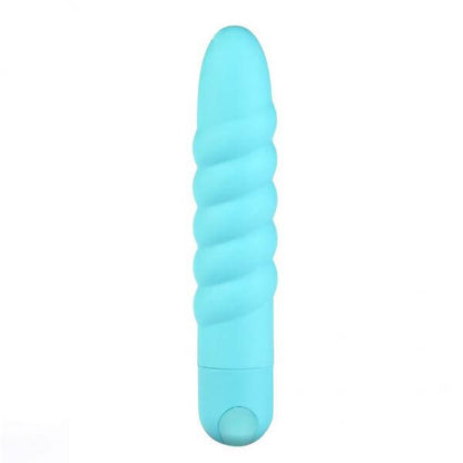 Lola Rechargeable Twisty Silicone Bullet Vibrator Waterproof Vibe Teal Blue