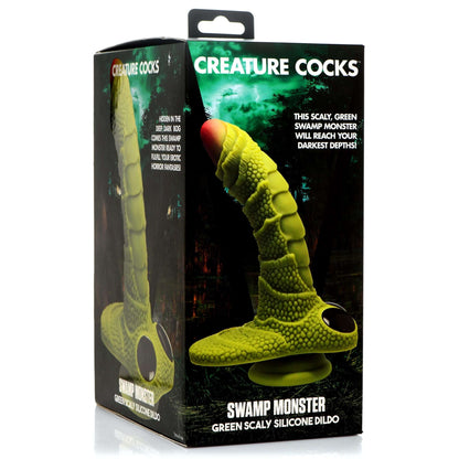 Silicone Dildo With Suction Cup Creature Cocks Swamp Monster Scaly Green