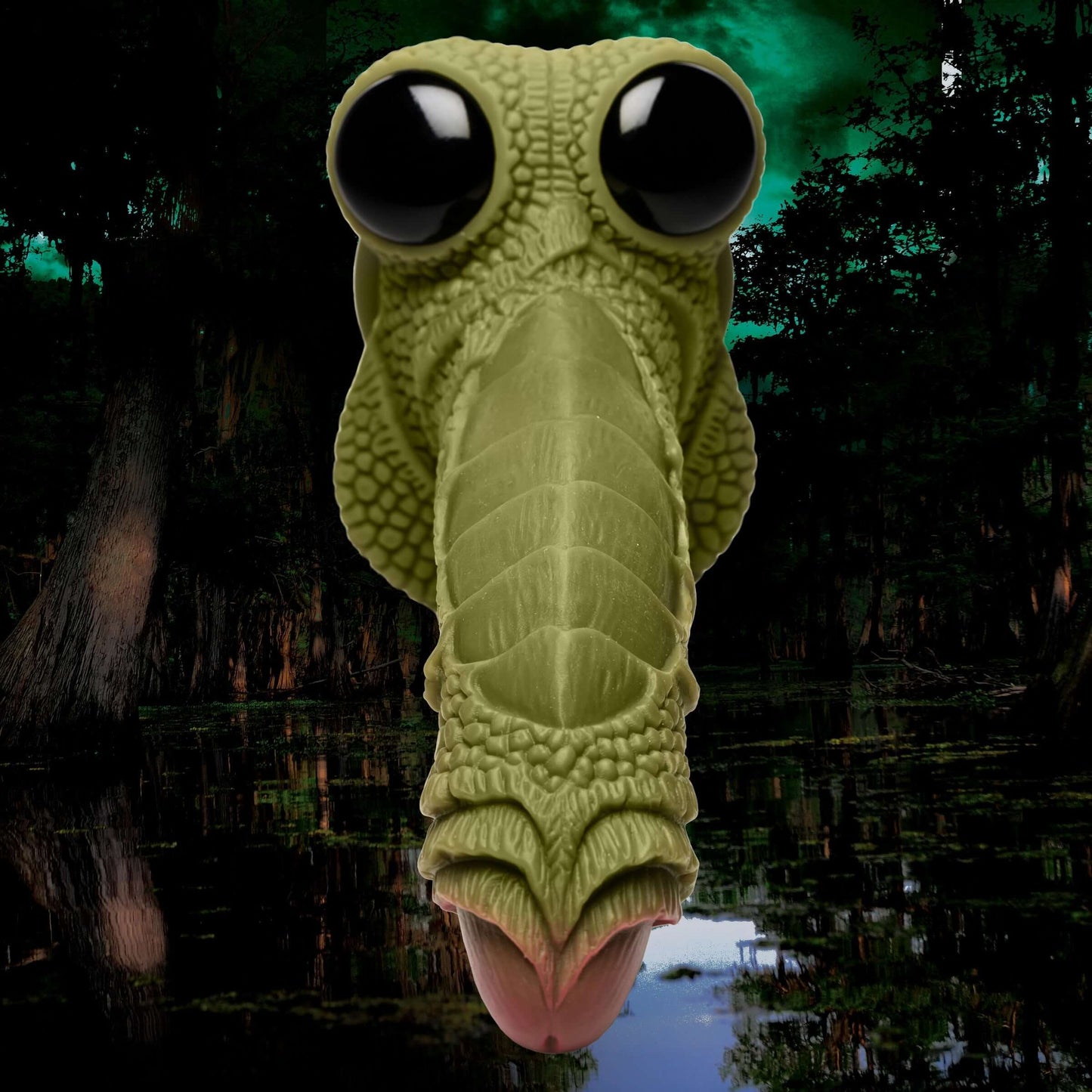 Silicone Dildo With Suction Cup Creature Cocks Swamp Monster Scaly Green