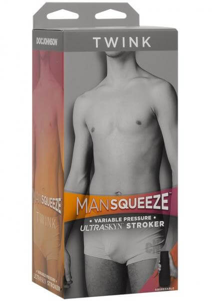 Man Squeeze Twink Ultraskyn Anal Masturbator Textured Tunnel Beige