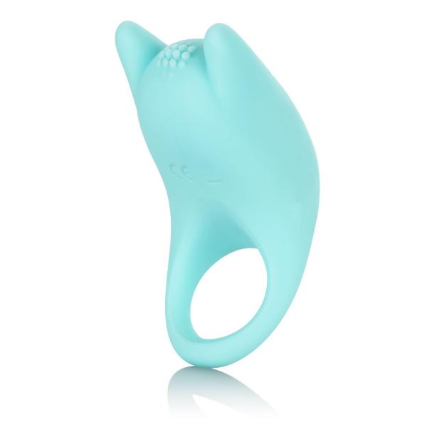 Silicone Rechargeable Cock Ring Dual Exciter Enhancer Ring Teal Green