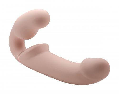 Strap U Remote Control Inflatable Ergo-Fit Strapless Strap-On Vibrating Dildo Beige