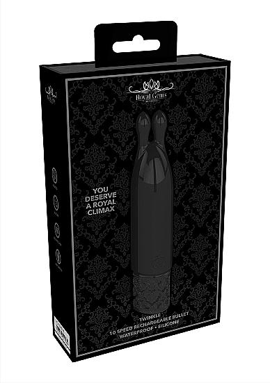 Rechargeable Silicone Bullet Vibrator Royal Gems Twinkle Black