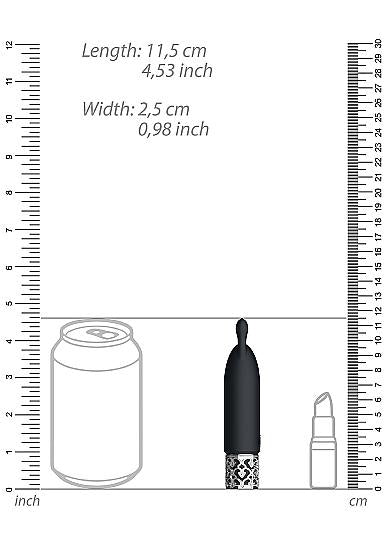 Rechargeable Silicone Bullet Vibrator Royal Gems Twinkle Black
