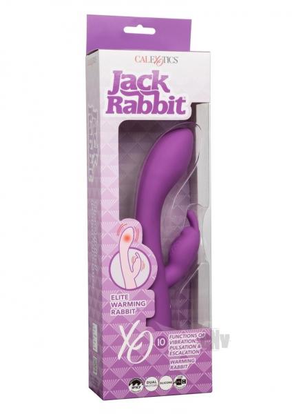 Warming Silicone Rabbit Vibrator Rechargeable Jack Rabbit Elite Purple