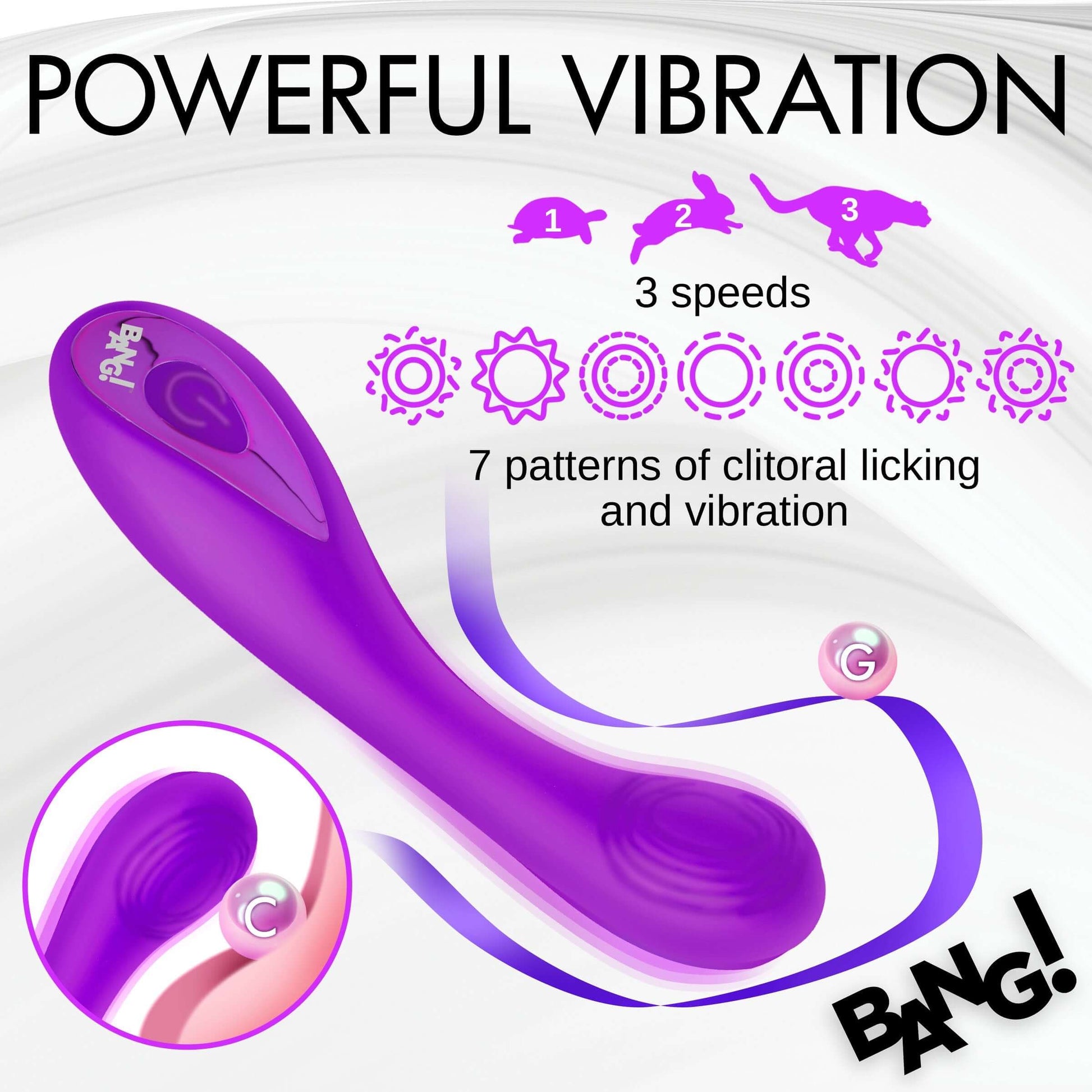 G-Spot Silicone Rechargeable Multi Speed Vibrator Purple