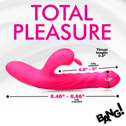 Rechargeable Thrusting And Vibrating Silicone Rabbit Vibrator Pink