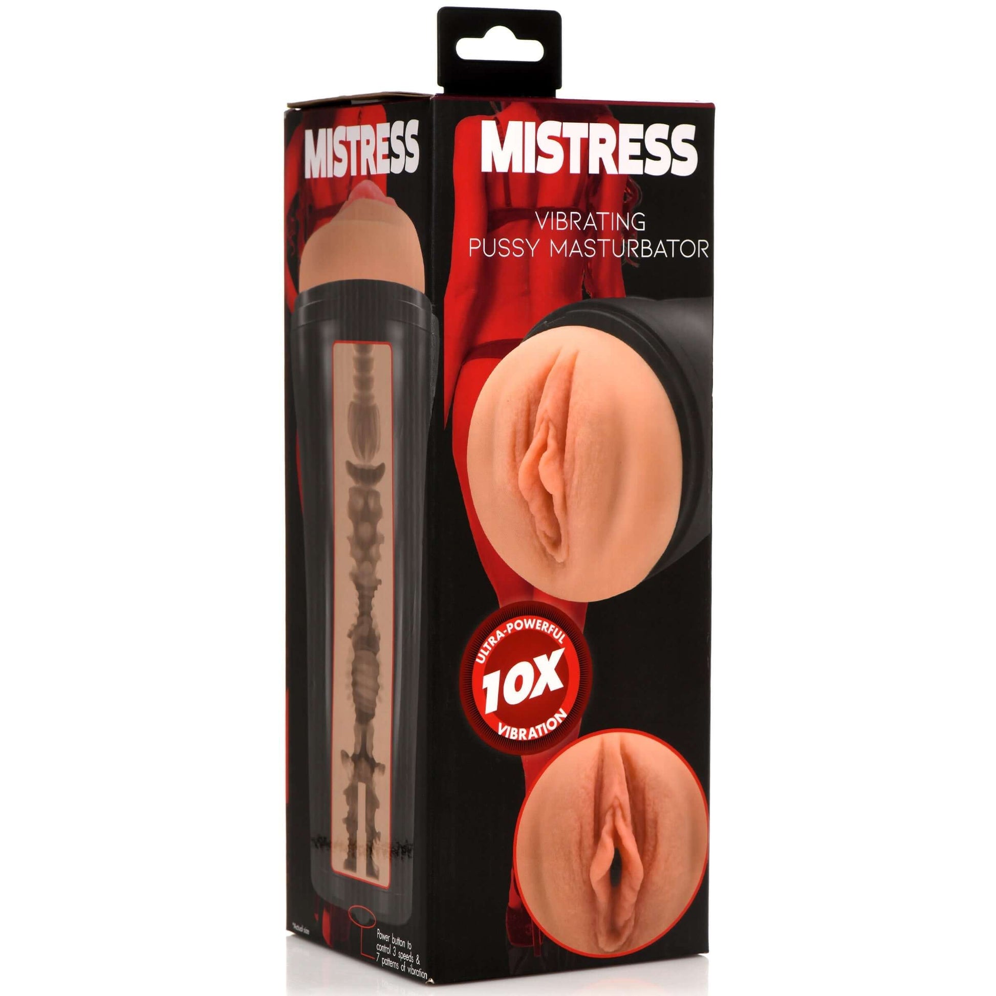 Mistress 10X Vibrating Vagina Masturbator Realistic Stroker Tan