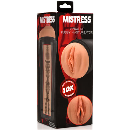 Mistress 10X Vibrating Vagina Masturbator Realistic Stroker Tan