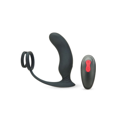 Rechargeable Silicone Prostate Massager W/Penis Ring Prowler Red Prostate Plus Blk