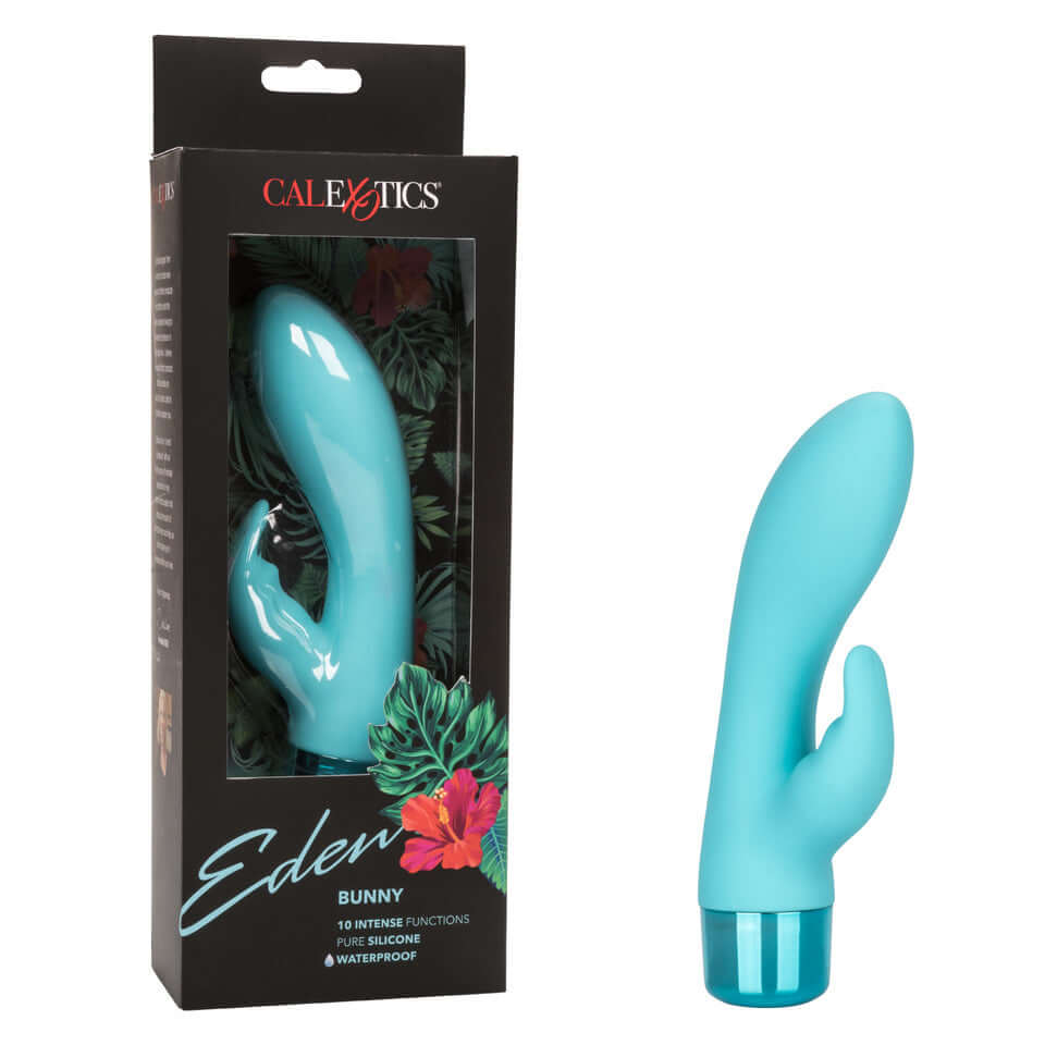 Eden Bunny Silicone Rabbit Vibrator 10 Functions G-Spot Blue