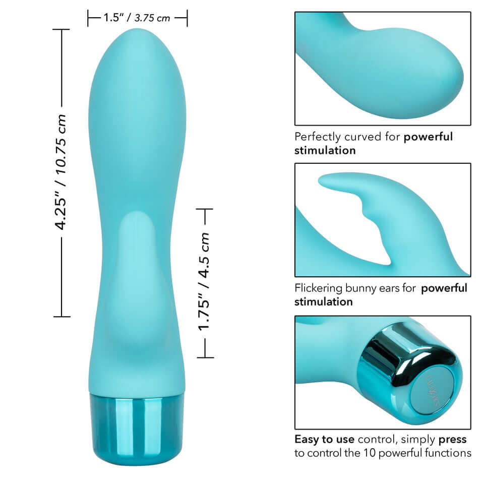 Eden Bunny Silicone Rabbit Vibrator 10 Functions G-Spot Blue