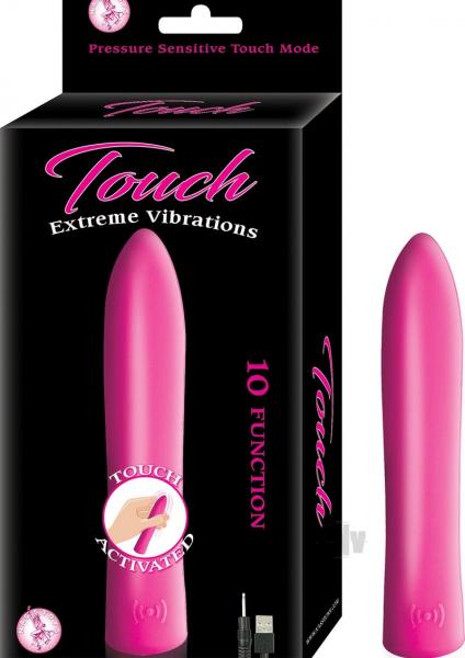 Rechargeable Silicone Waterproof Vibrator Touch Activated Vibrations 5 In. Pink